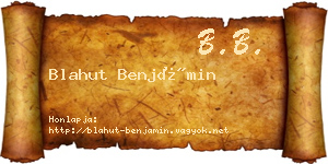 Blahut Benjámin névjegykártya